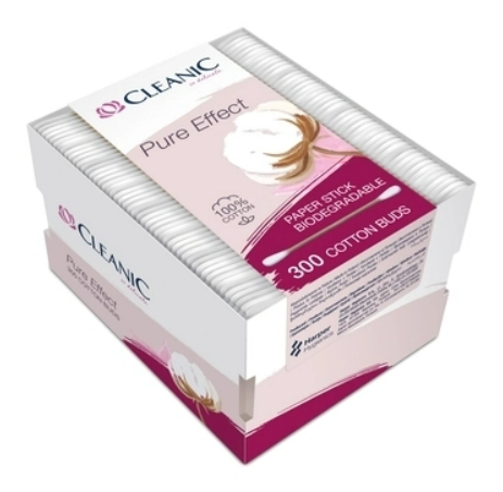 Ватні палички Cleanic Pure Effect 300шт/уп. (коробка) (5900095027980)